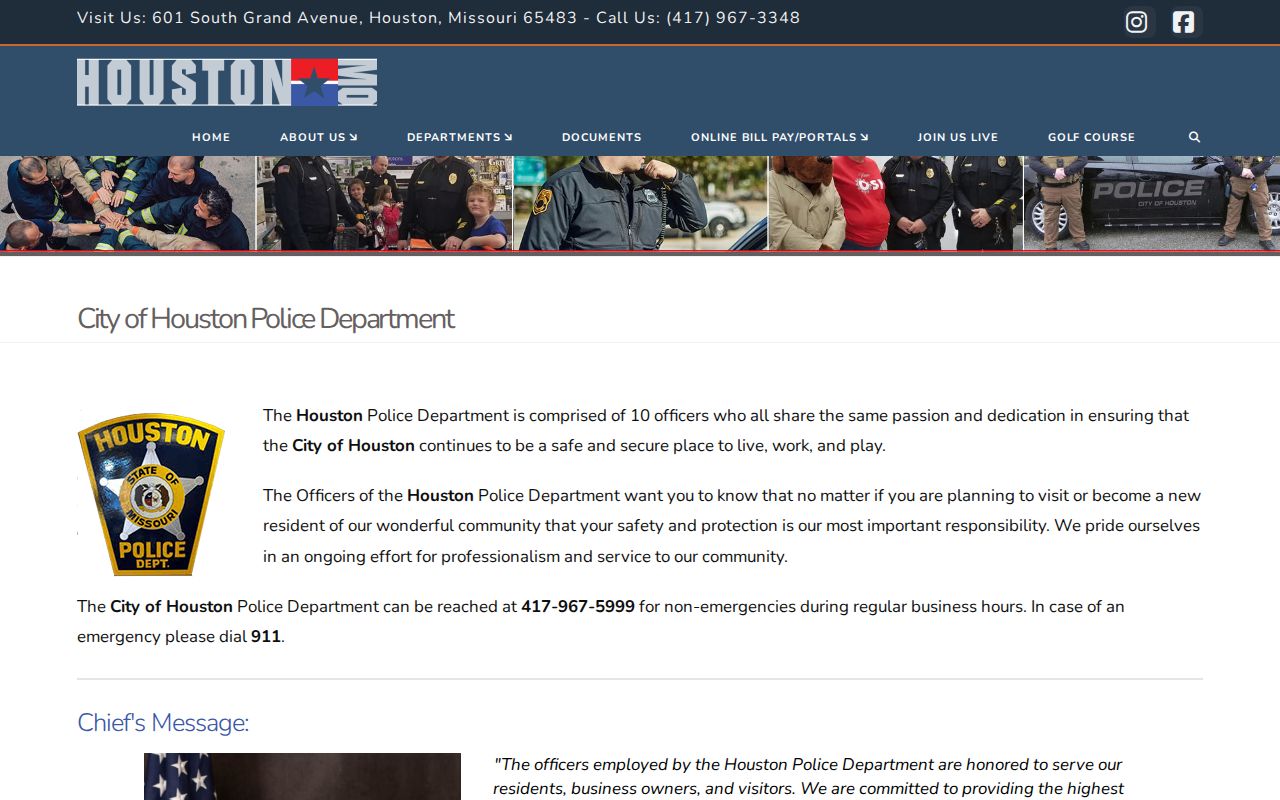 Houston Police Department source for Texas County recent arrest contacts and annual reports