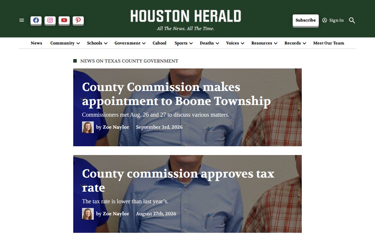 Houston Herald Texas County recent arrest and local news section