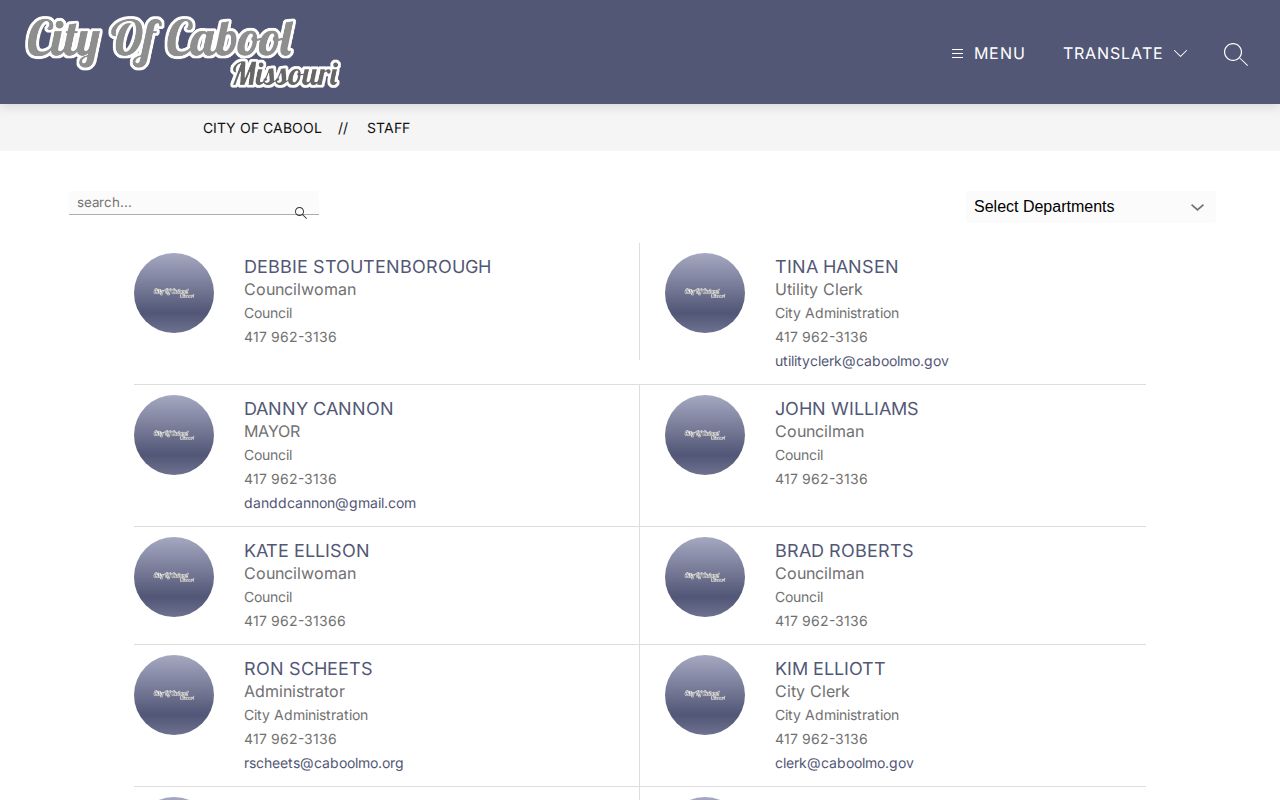 Current Cabool Police staff contact source for Texas County recent arrest records