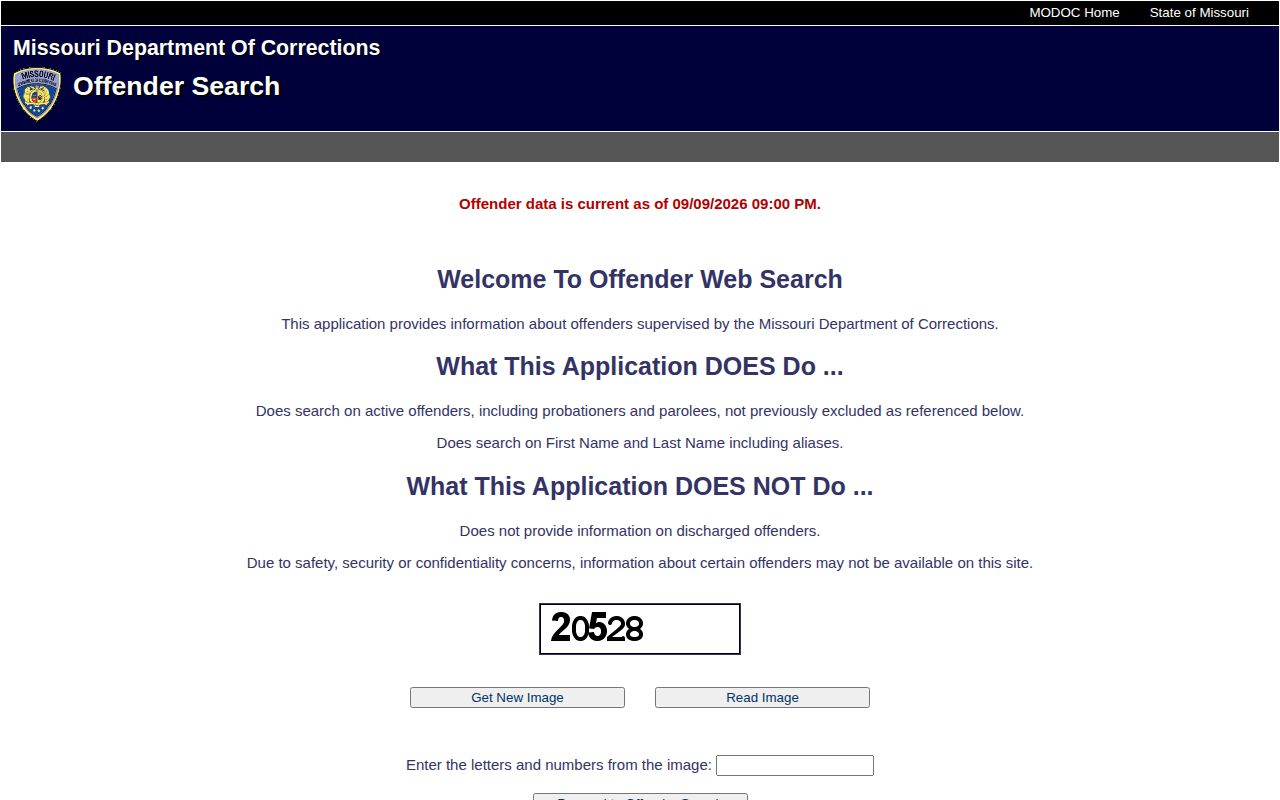 Missouri Department of Corrections offender name search